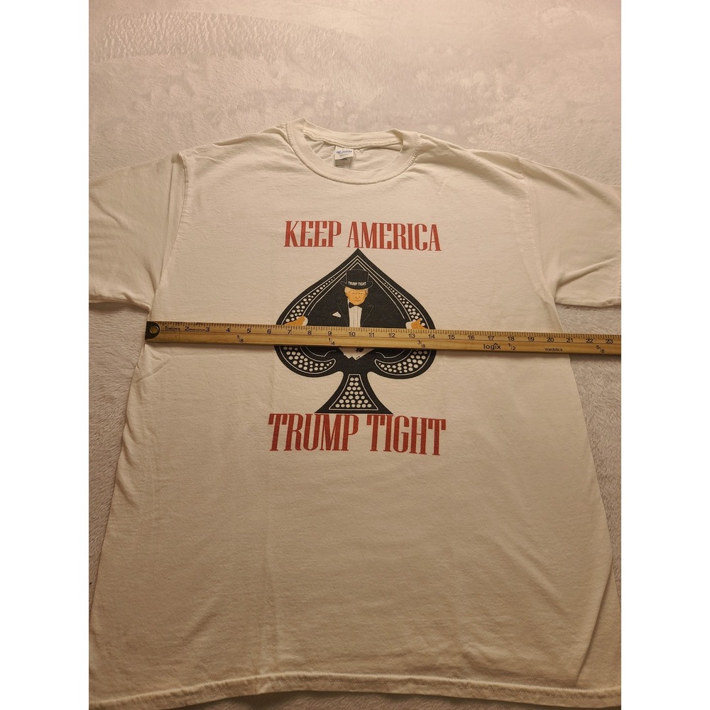 Gildan Keep America Trump Tight Spade Graphic T-Shirt White Men's Short sleeve L - Picture 9 of 13